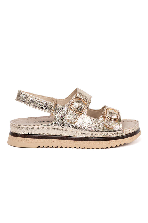 Gouden sandalen met gouden elementen