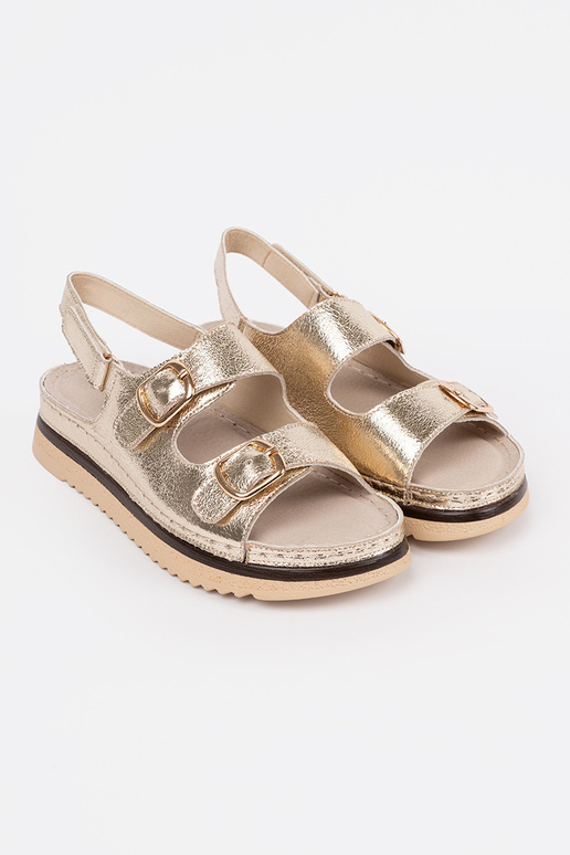 Gouden sandalen met gouden elementen