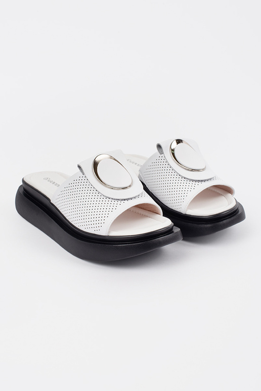 Wit-Zwarte Comfortabele Slippers met... Wit-Zwarte Comfortabele Slippers met...