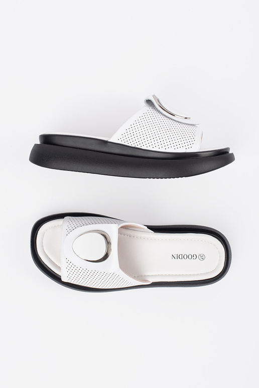 Wit-Zwarte Comfortabele Slippers met... Wit-Zwarte Comfortabele Slippers met...