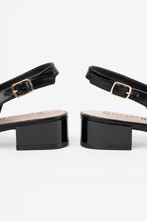 Zwarte elegante sandalen met lage hak