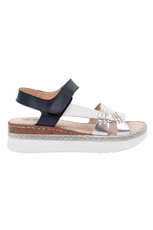 Wit-blauwe Sandalen met Platform en...