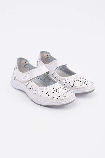 Ażurow sandalen van witte leer 2