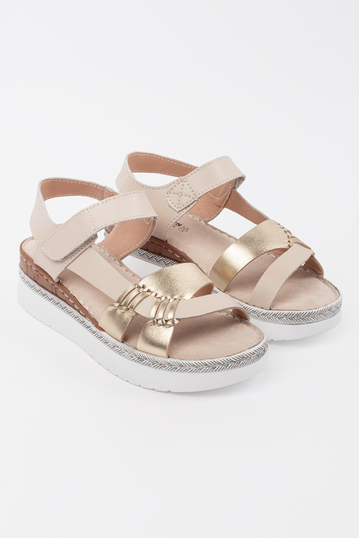 Zandkleurige Sandalen met Platform en... Zandkleurige Sandalen met Platform en...