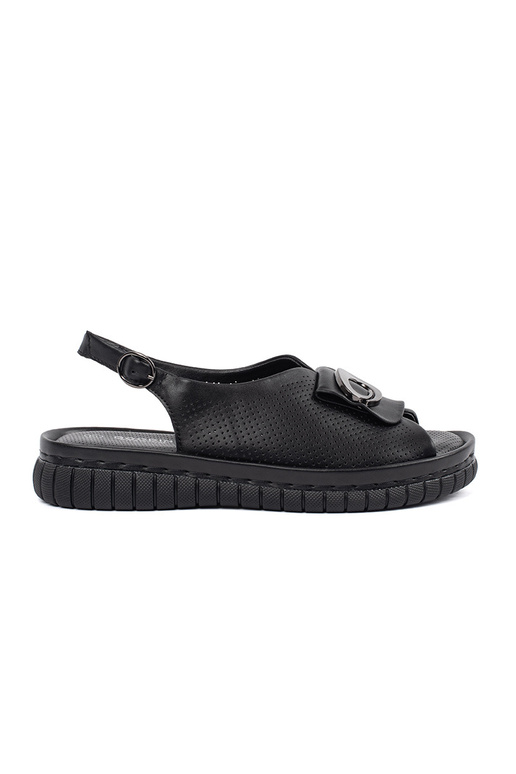 Leren Elegante Zwarte Sandalen Leren Elegante Zwarte Sandalen