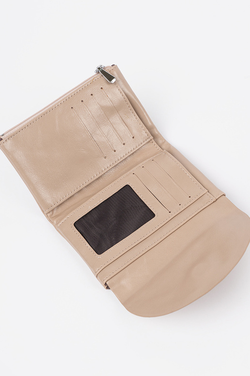 Helder sandkleurige damesportemonnee