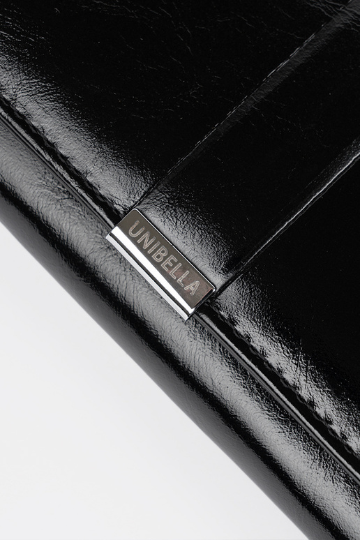 Zwarte damesportemonnee van kunstleer Zwarte damesportemonnee van kunstleer