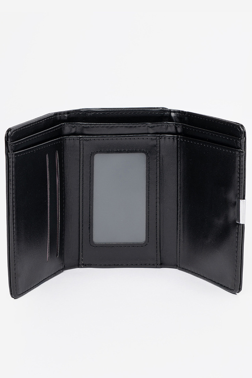 Zwarte damesportemonnee van kunstleer Zwarte damesportemonnee van kunstleer