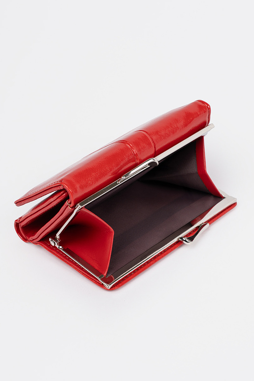 Rode damesportemonnee van kunstleer Rode damesportemonnee van kunstleer