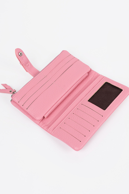 Roze damesportemonnee met vakken