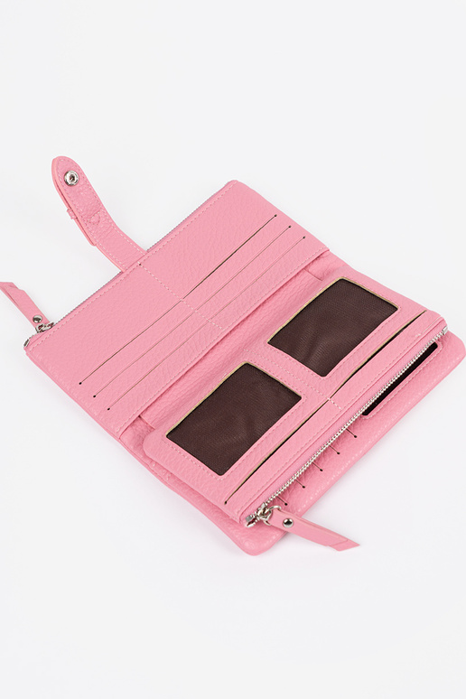 Roze damesportemonnee met vakken