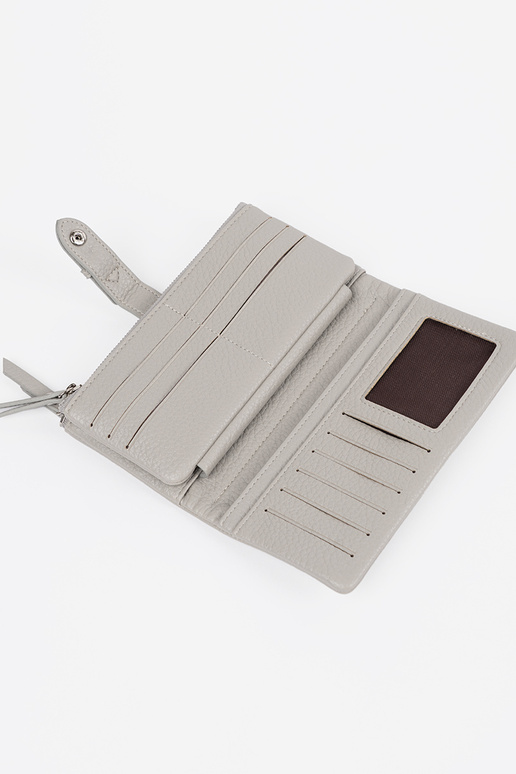 Grijze damesportemonnee met vakjes