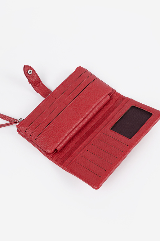 Rode damesportemonnee met vakken