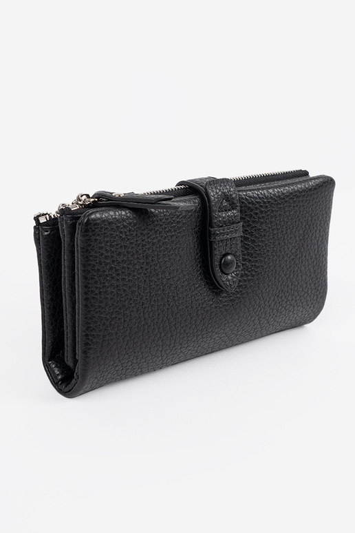 Zwarte damesportemonnee met vakken