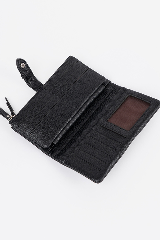 Zwarte damesportemonnee met vakken