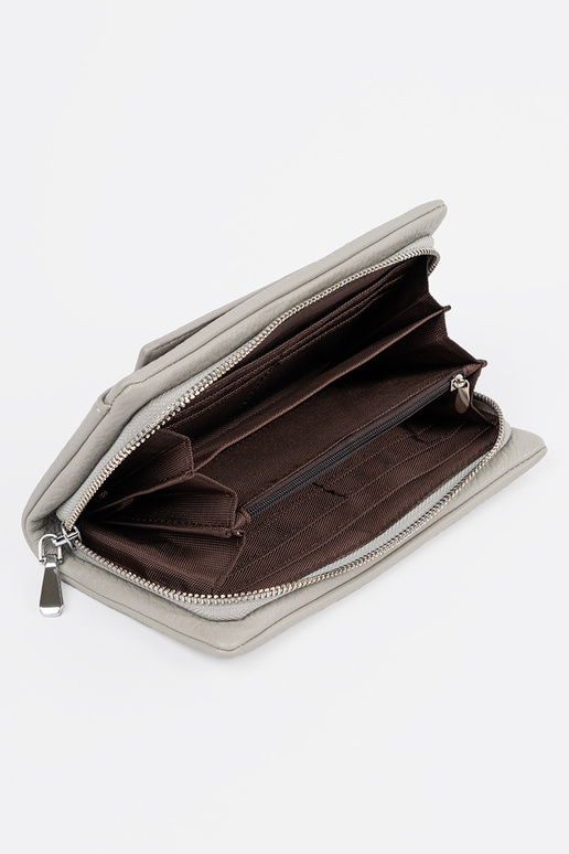 Grote damesportemonnee in grijze kleur