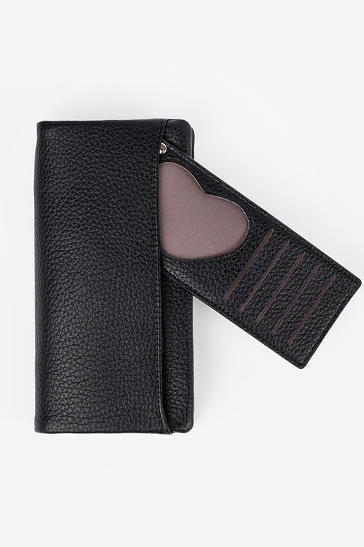 Grote damesportemonnee in zwarte kleur