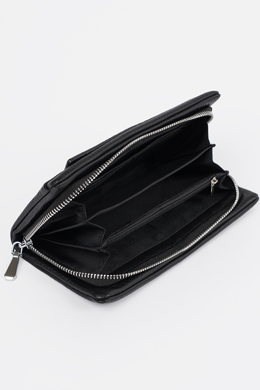 Grote damesportemonnee in zwarte kleur