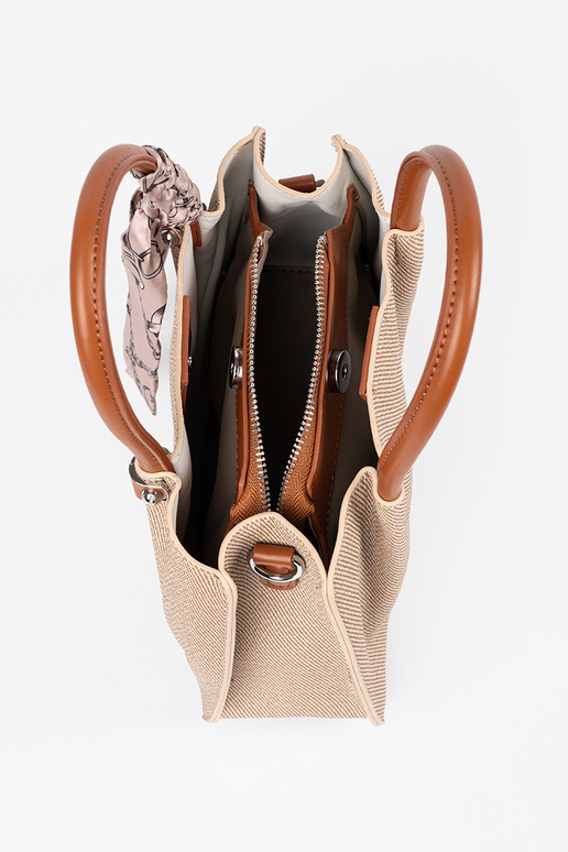 Grijze kleine handtas met handvat