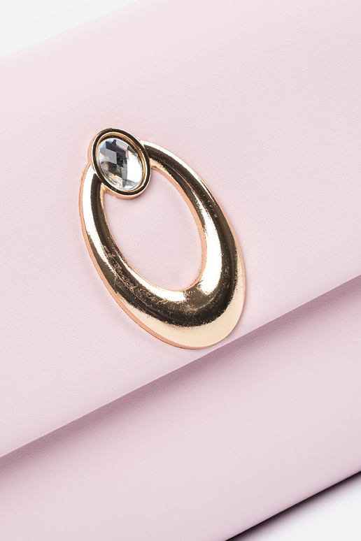 Roze envelop handtas met zilveren...