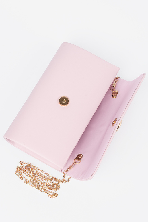 Roze envelop handtas met zilveren...