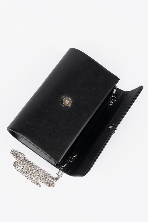 Zwarte envelop handtas met zilveren...