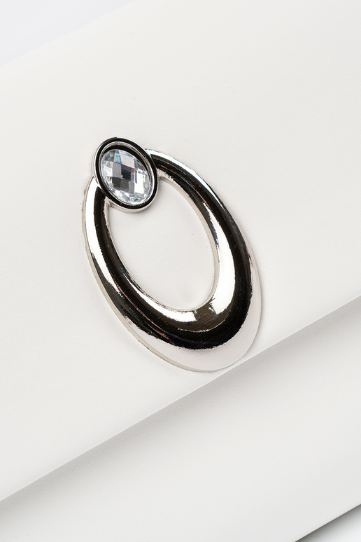 Witte envelop handtas met zilveren...