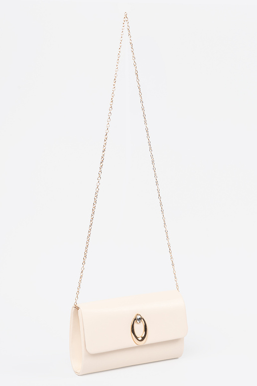 Handtas met flap in felblauw met...