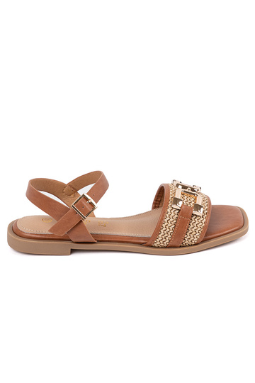 Dames bruine sandalen met...