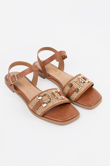 Dames bruine sandalen met... 2