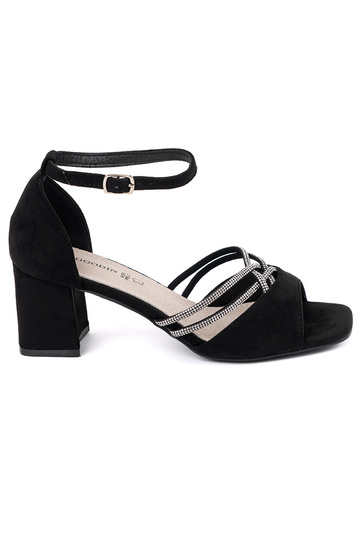 Zwarte suède dames sandalen...