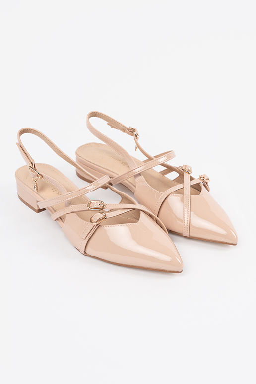 Leren sandkleurige hoge hakken met... Leren sandkleurige hoge hakken met...