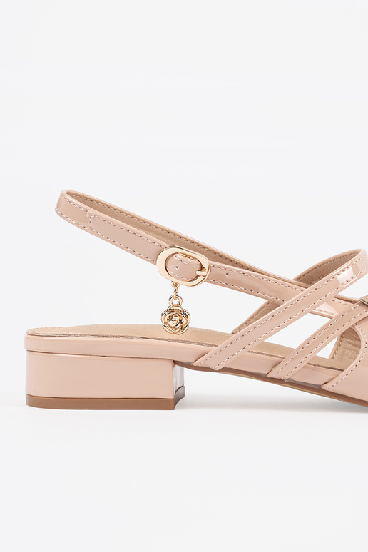 Leren sandkleurige hoge hakken met... Leren sandkleurige hoge hakken met...