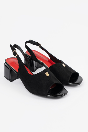 Zwarte suède dames sandalen... 2