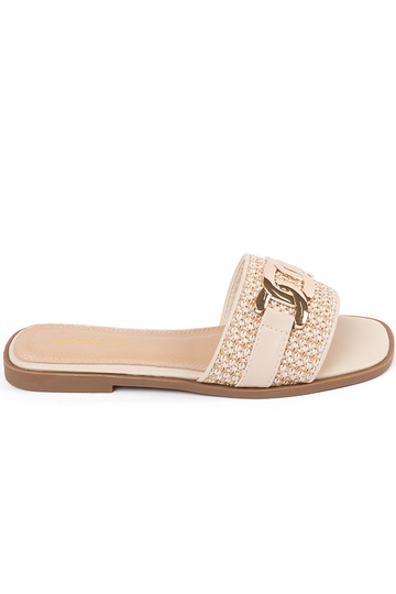 Dames zandkleurige slippers...