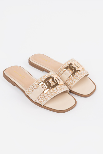 Dames zandkleurige slippers... 2