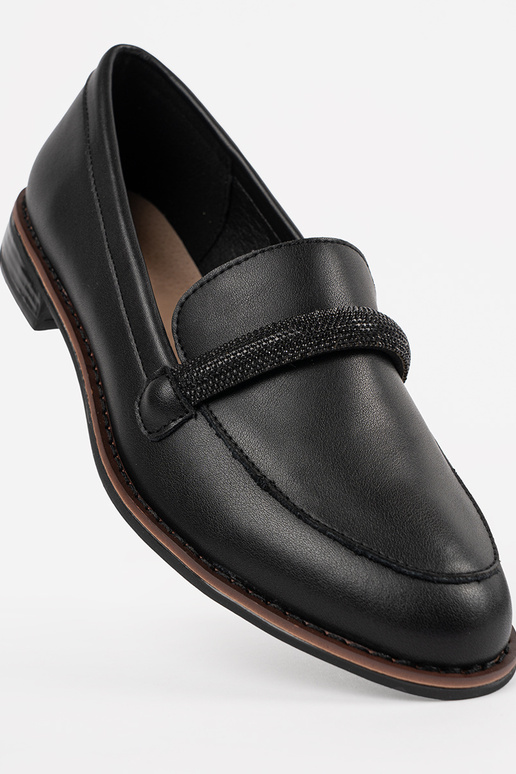 Zwarte dames mocassins met leren...