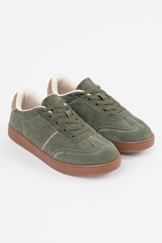 Groene suède dames sneakers Sergio Leone