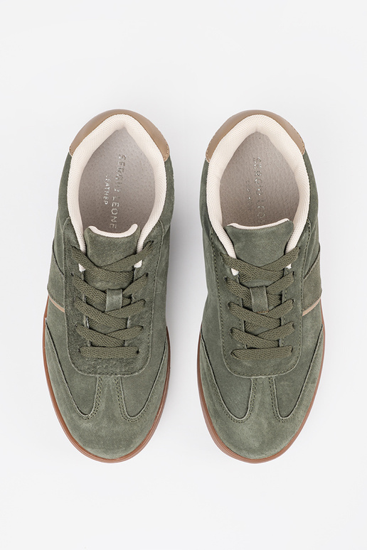 Groene suède dames sneakers Sergio Leone