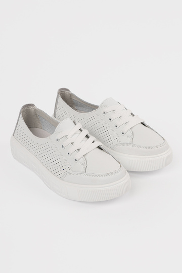 Witte leren dames sneakers... 2