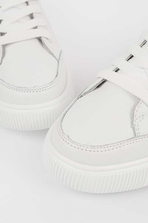 Witte leren dames sneakers met veters...
