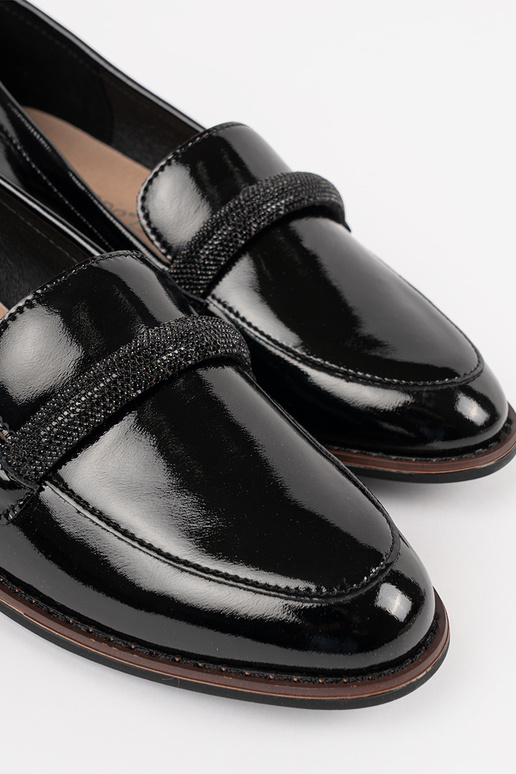 Zwarte dames instappers met leren... Zwarte dames instappers met leren...