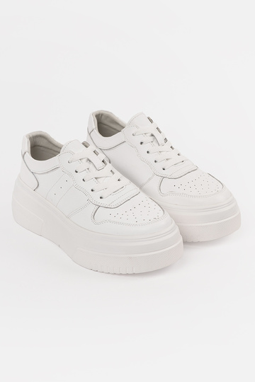 Witte leren dames sneakers... 2