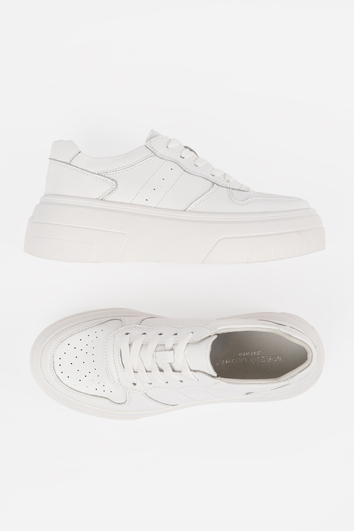 Witte leren dames sneakers met...