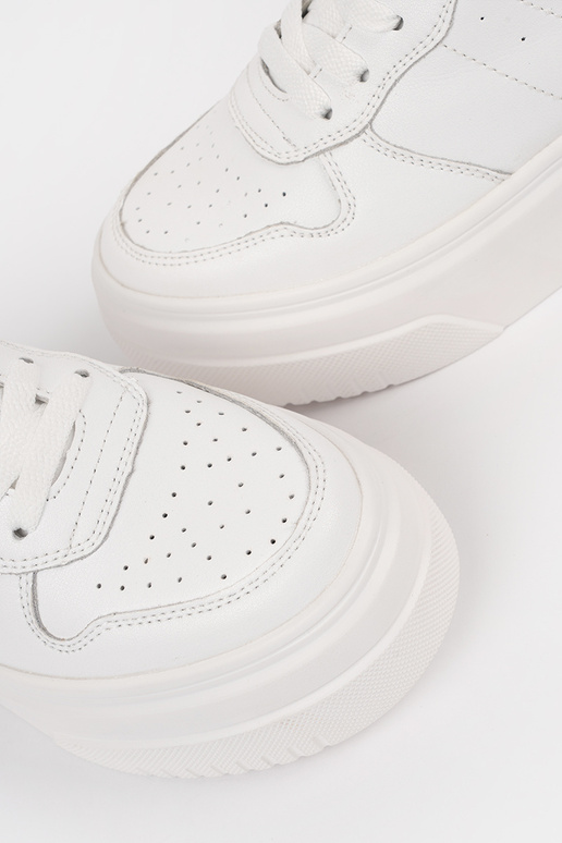Witte leren dames sneakers met...