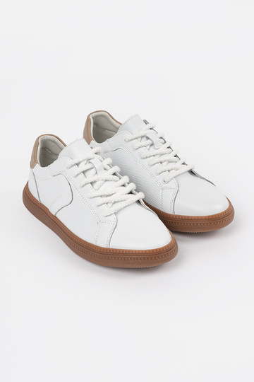 Witte leren dames sneakers... 2
