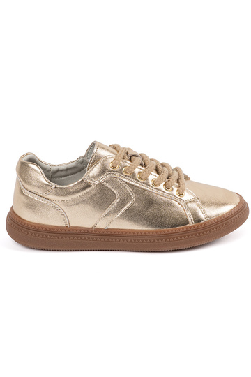 Gouden leren dames sneakers...