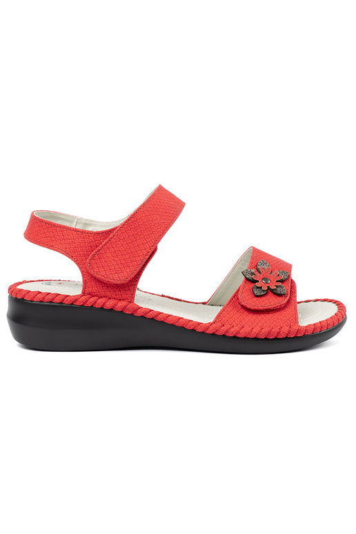 Sandalen met leren inlegzolen in rood