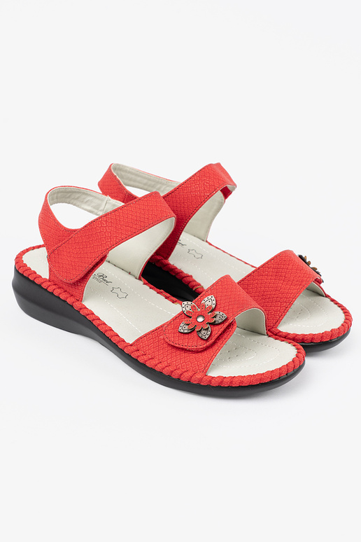 Sandalen met leren inlegzolen in rood