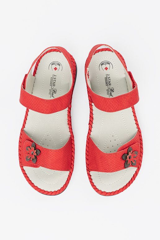 Sandalen met leren inlegzolen in rood